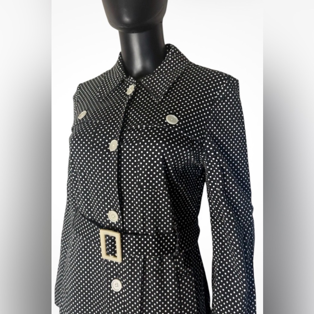 Michael Kors Navy and White Polka Dot trench coat